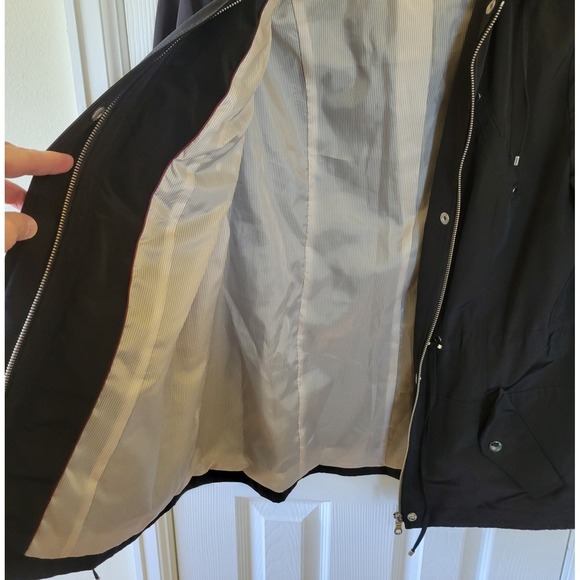 Charter Club Coat Size 1X Black Water-Resistant Hooded Anorak Jacket Womens - Picture 7 of 12